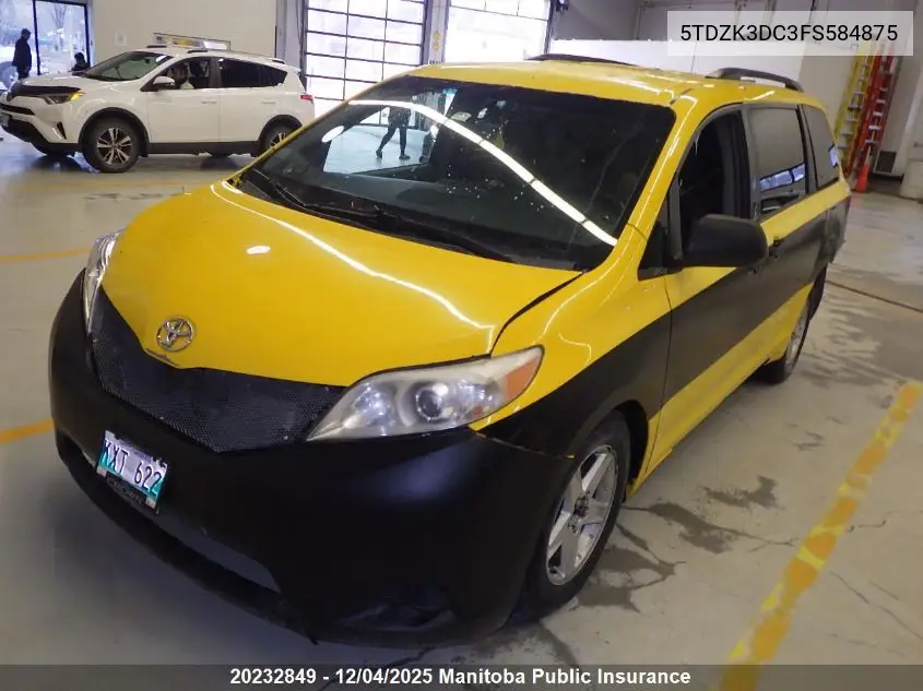 5TDZK3DC3FS584875 2015 Toyota Sienna Ce V6