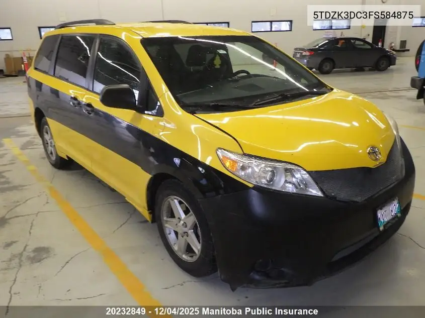5TDZK3DC3FS584875 2015 Toyota Sienna Ce V6