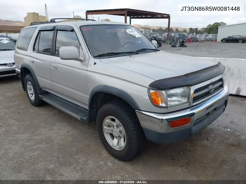 1998 Toyota 4Runner Sr5 V6 VIN: JT3GN86R5W0081448 Lot: 42808520