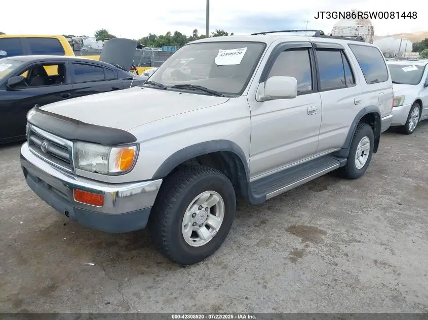 1998 Toyota 4Runner Sr5 V6 VIN: JT3GN86R5W0081448 Lot: 42808520