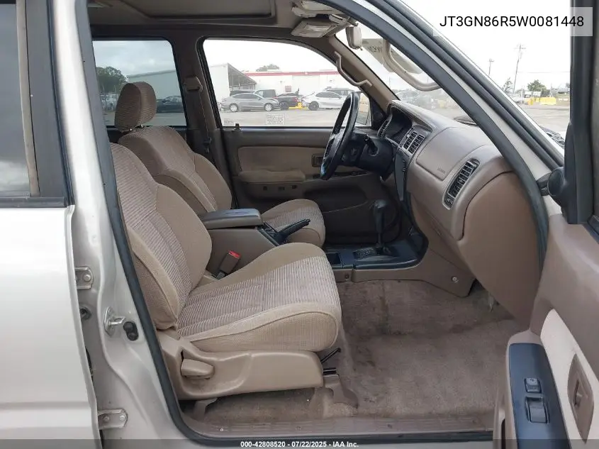 1998 Toyota 4Runner Sr5 V6 VIN: JT3GN86R5W0081448 Lot: 42808520