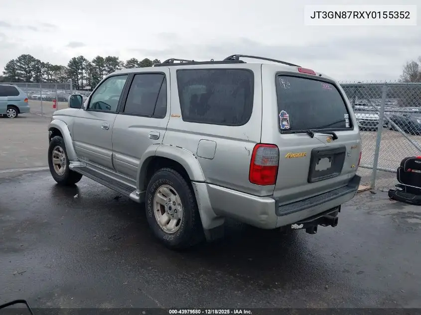 JT3GN87RXY0155352 2000 Toyota 4Runner Limited V6