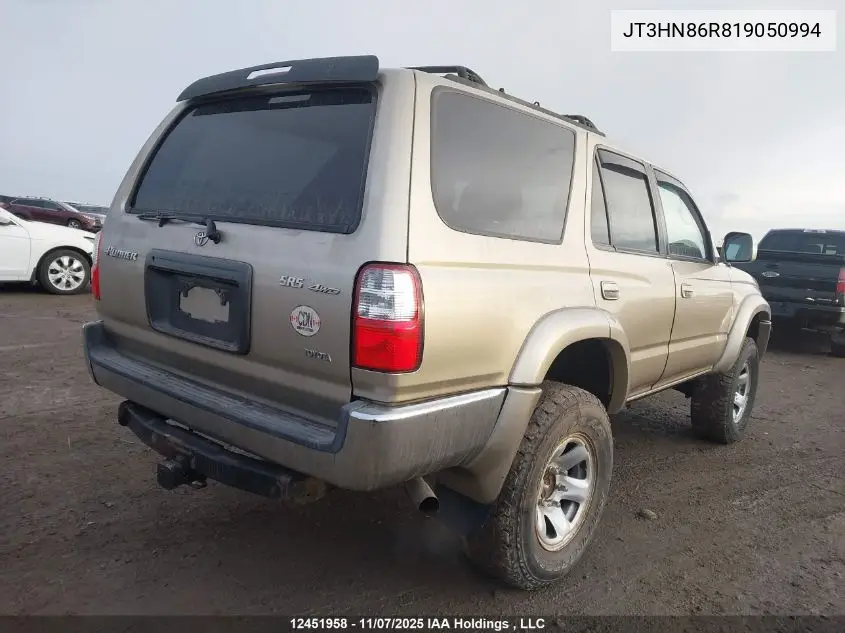 JT3HN86R819050994 2001 Toyota 4Runner Sr5