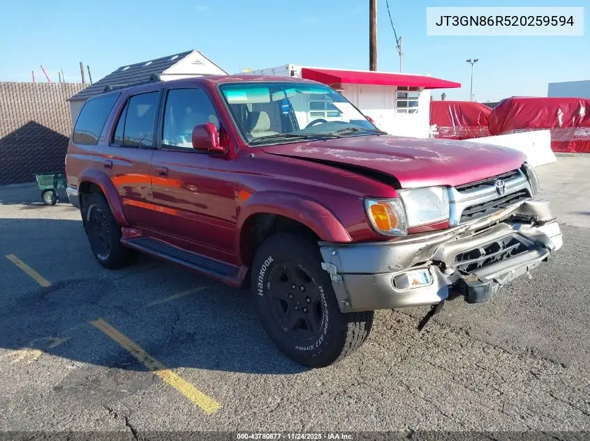 JT3GN86R520259594 2002 Toyota 4Runner Sr5