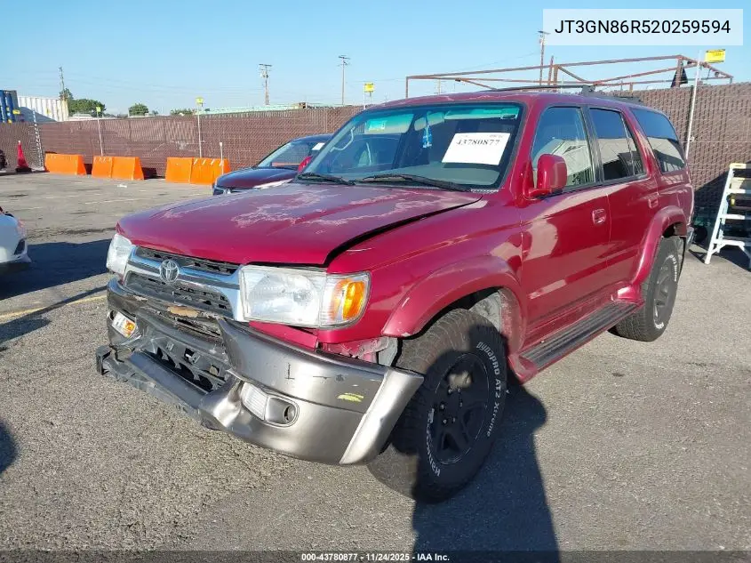 JT3GN86R520259594 2002 Toyota 4Runner Sr5