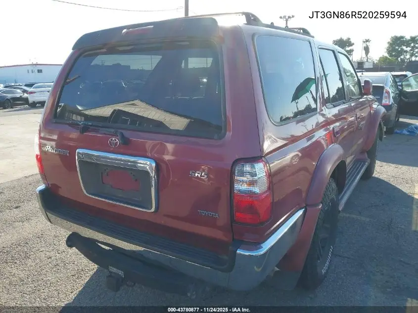 JT3GN86R520259594 2002 Toyota 4Runner Sr5