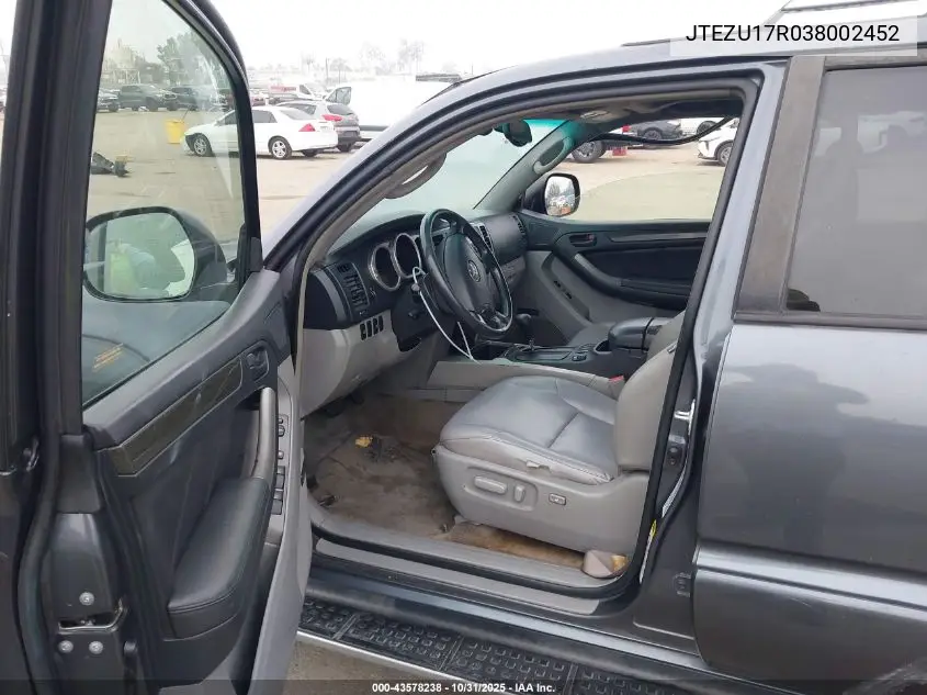 JTEZU17R038002452 2003 Toyota 4Runner Limited V6