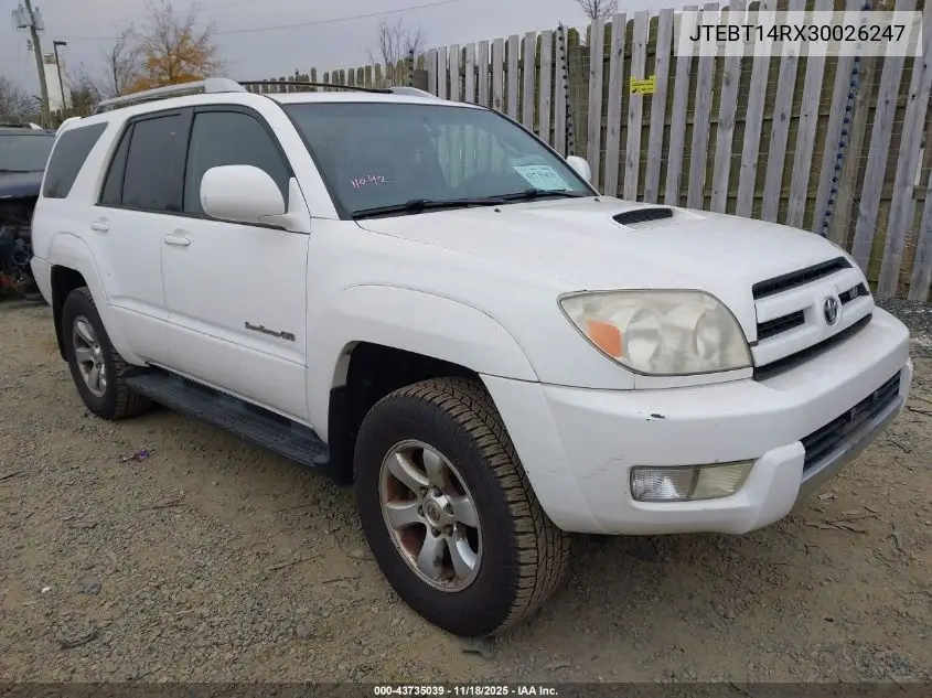 JTEBT14RX30026247 2003 Toyota 4Runner Sr5 Sport V8