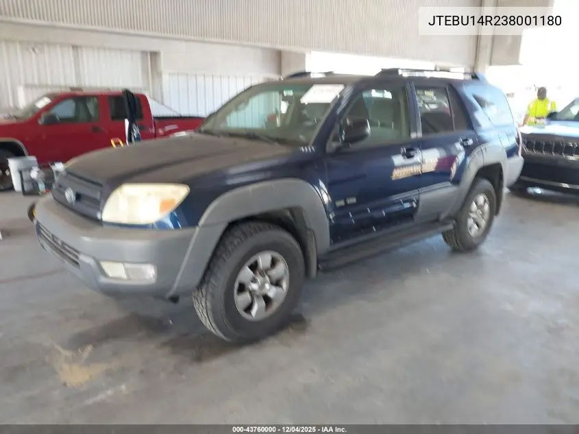 JTEBU14R238001180 2003 Toyota 4Runner Sr5 V6