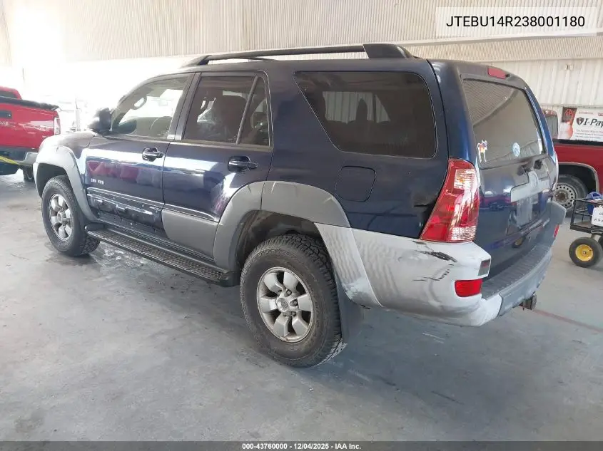 JTEBU14R238001180 2003 Toyota 4Runner Sr5 V6