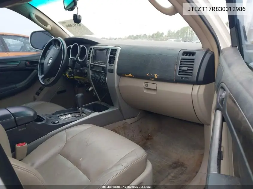 JTEZT17R830012986 2003 Toyota 4Runner Limited V8