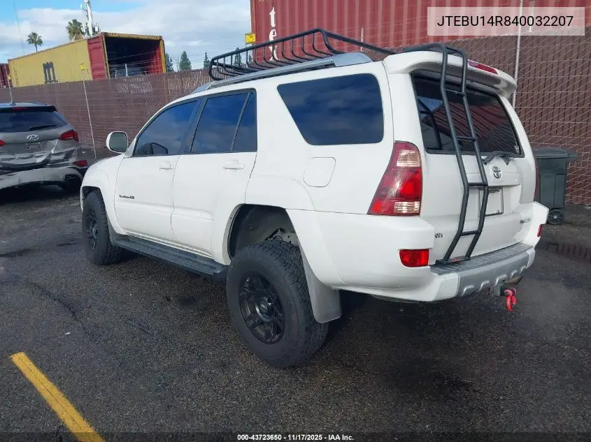 JTEBU14R840032207 2004 Toyota 4Runner Sr5 Sport V6
