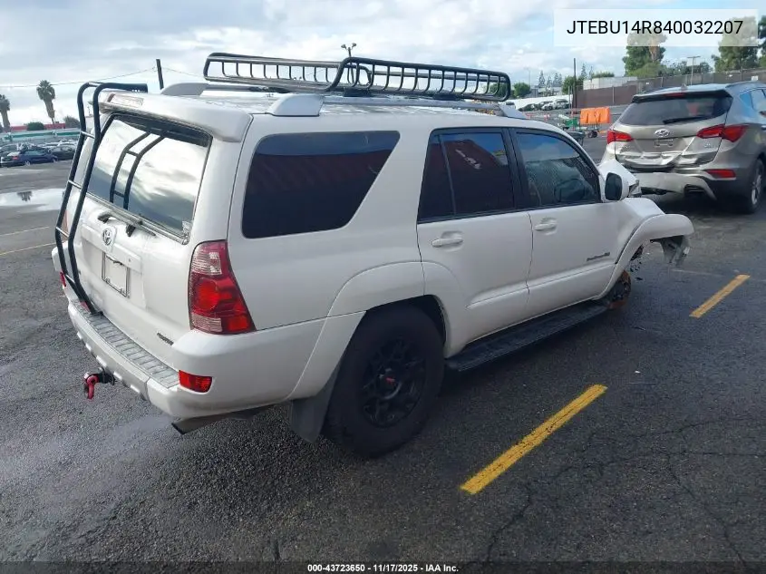 JTEBU14R840032207 2004 Toyota 4Runner Sr5 Sport V6