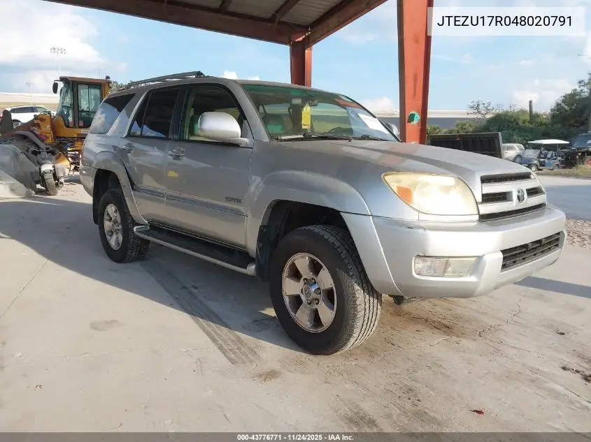 JTEZU17R048020791 2004 Toyota 4Runner Limited V6