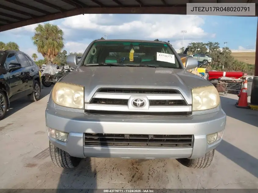 JTEZU17R048020791 2004 Toyota 4Runner Limited V6