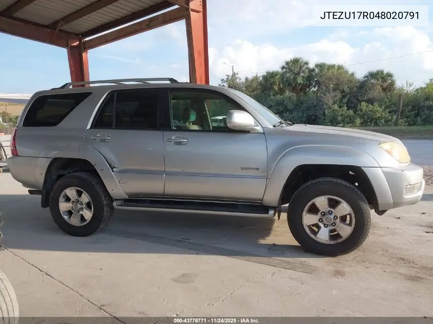 JTEZU17R048020791 2004 Toyota 4Runner Limited V6