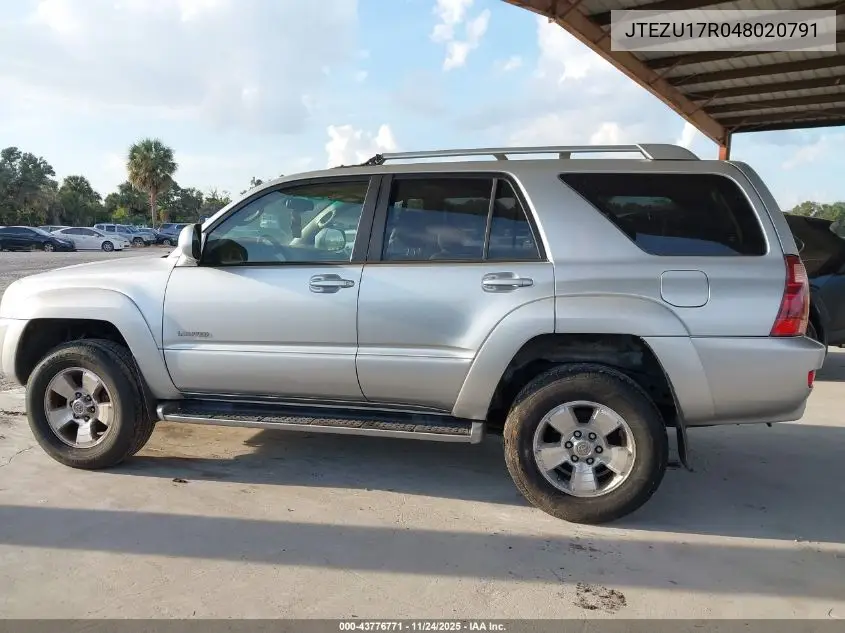 JTEZU17R048020791 2004 Toyota 4Runner Limited V6