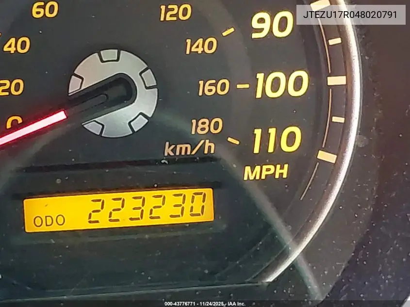 JTEZU17R048020791 2004 Toyota 4Runner Limited V6