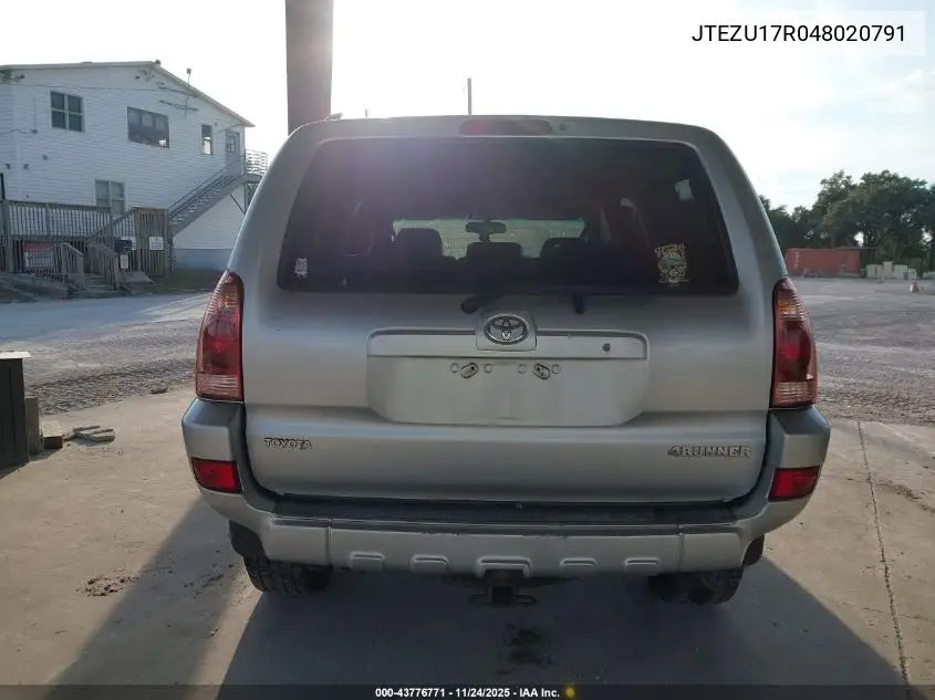 JTEZU17R048020791 2004 Toyota 4Runner Limited V6