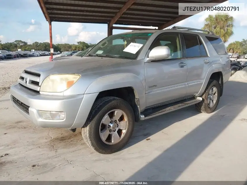 JTEZU17R048020791 2004 Toyota 4Runner Limited V6