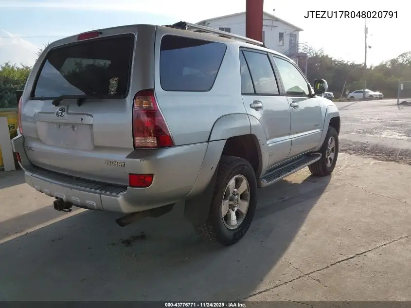 JTEZU17R048020791 2004 Toyota 4Runner Limited V6