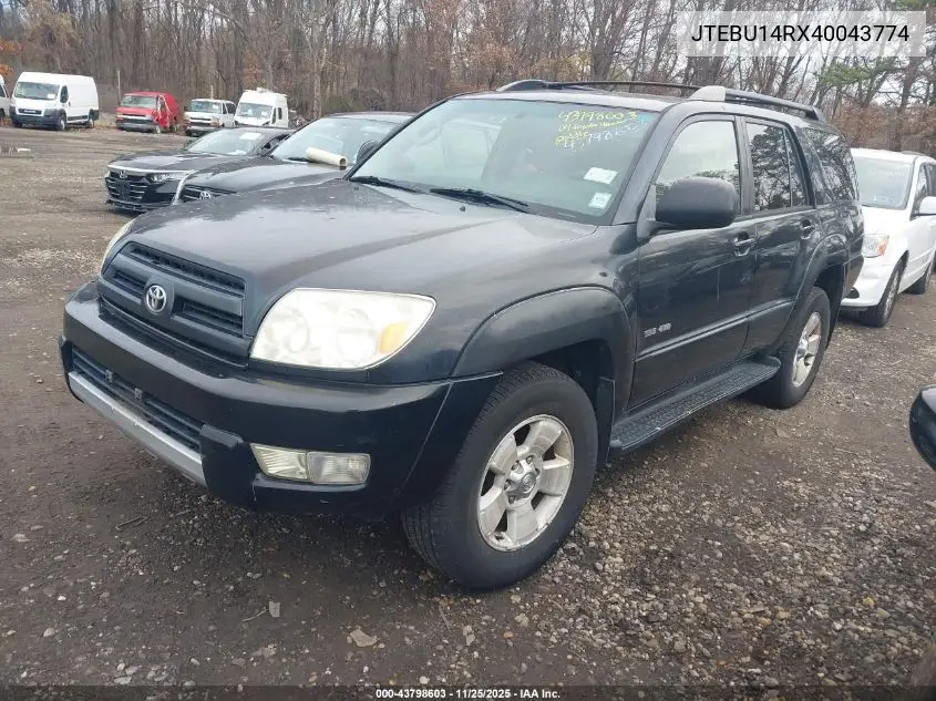 JTEBU14RX40043774 2004 Toyota 4Runner Sr5 V6