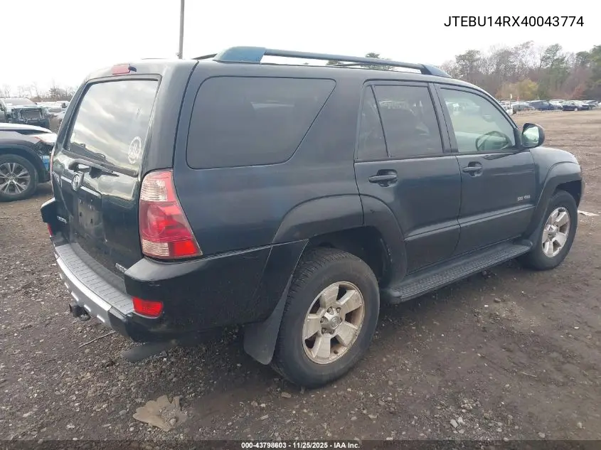 JTEBU14RX40043774 2004 Toyota 4Runner Sr5 V6