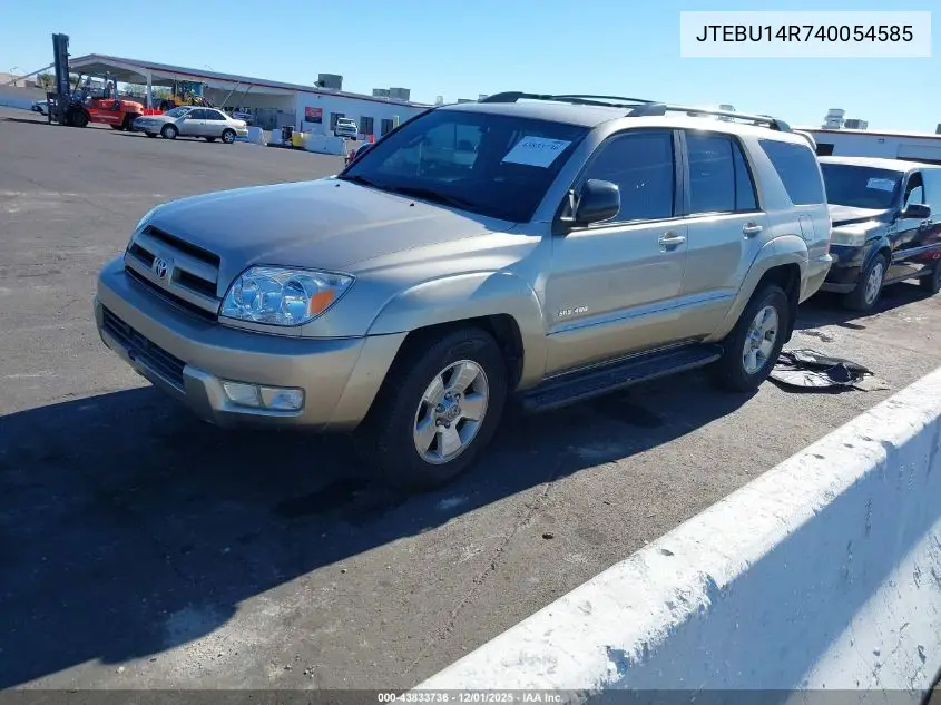 JTEBU14R740054585 2004 Toyota 4Runner Sr5 V6
