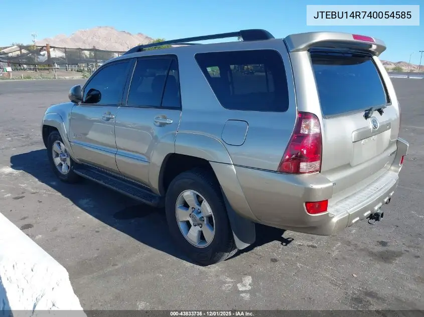 JTEBU14R740054585 2004 Toyota 4Runner Sr5 V6