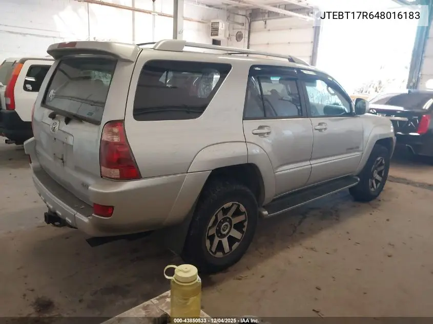 JTEBT17R648016183 2004 Toyota 4Runner Limited V8