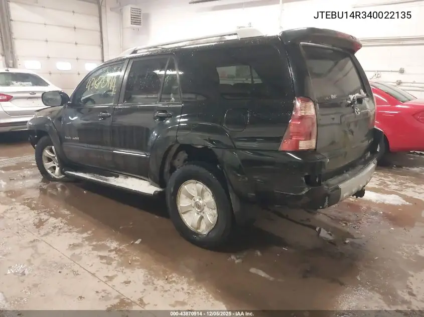 JTEBU14R340022135 2004 Toyota 4Runner Sr5 Sport V6