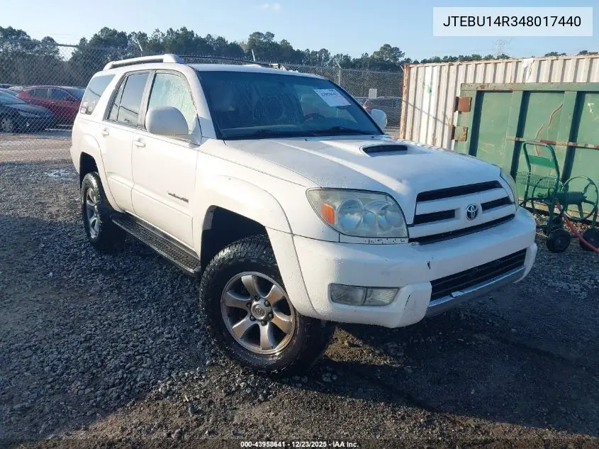 JTEBU14R348017440 2004 Toyota 4Runner Sr5 Sport V6