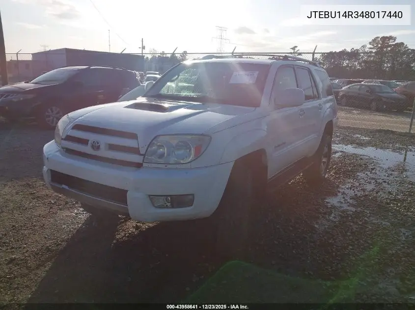 JTEBU14R348017440 2004 Toyota 4Runner Sr5 Sport V6