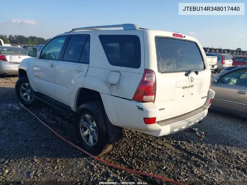 JTEBU14R348017440 2004 Toyota 4Runner Sr5 Sport V6
