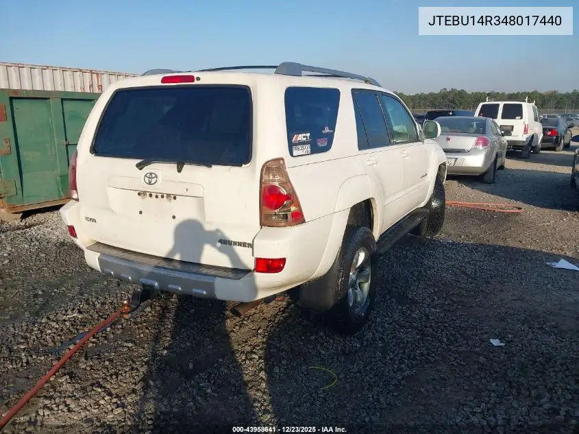 JTEBU14R348017440 2004 Toyota 4Runner Sr5 Sport V6