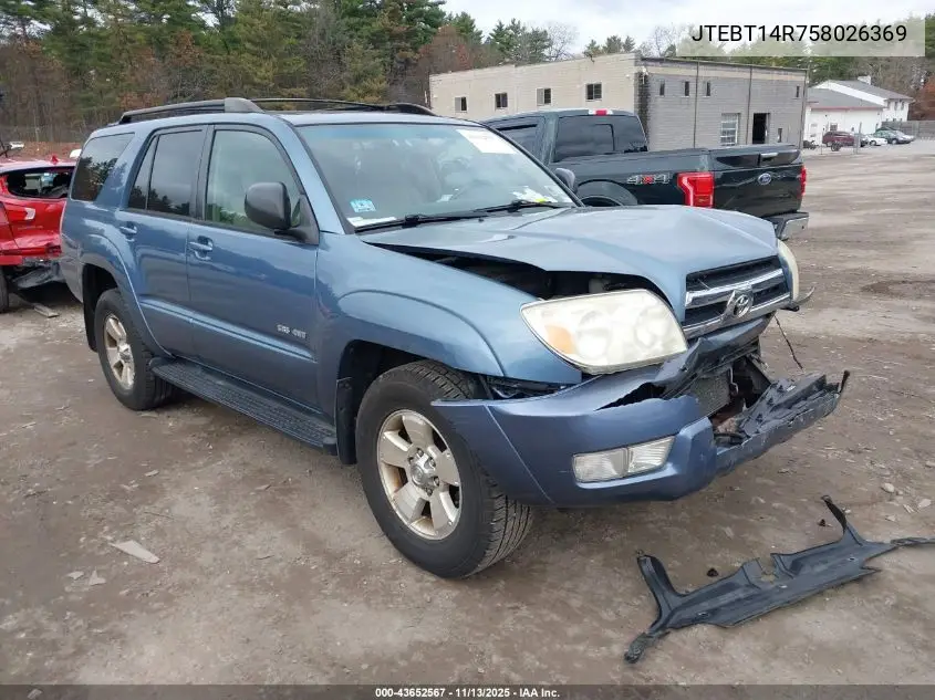 JTEBT14R758026369 2005 Toyota 4Runner Sr5 V8