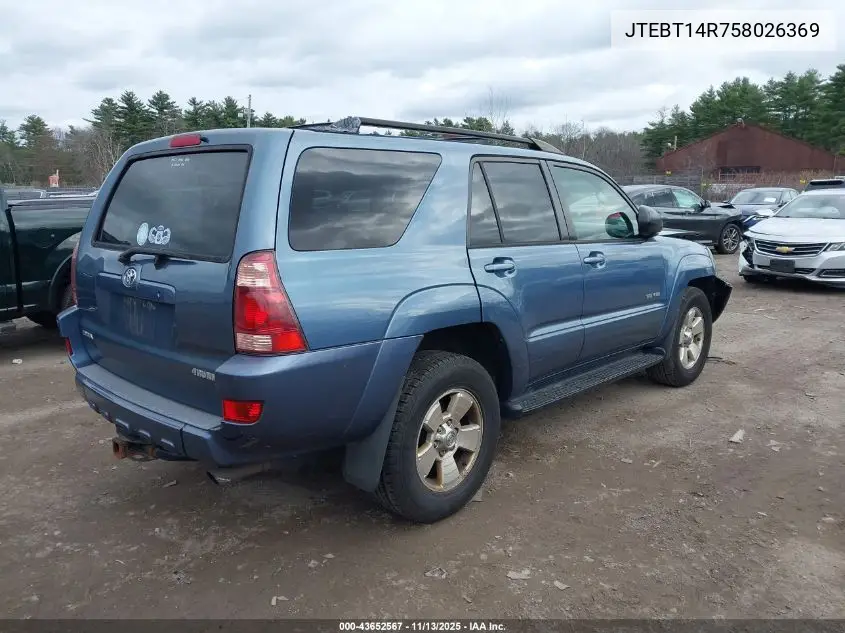JTEBT14R758026369 2005 Toyota 4Runner Sr5 V8