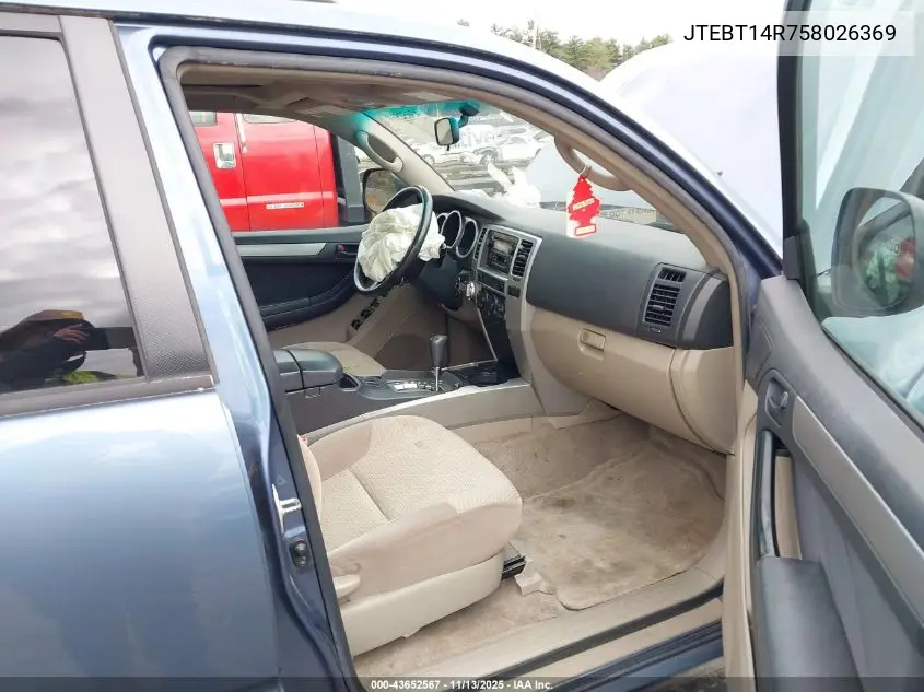 JTEBT14R758026369 2005 Toyota 4Runner Sr5 V8