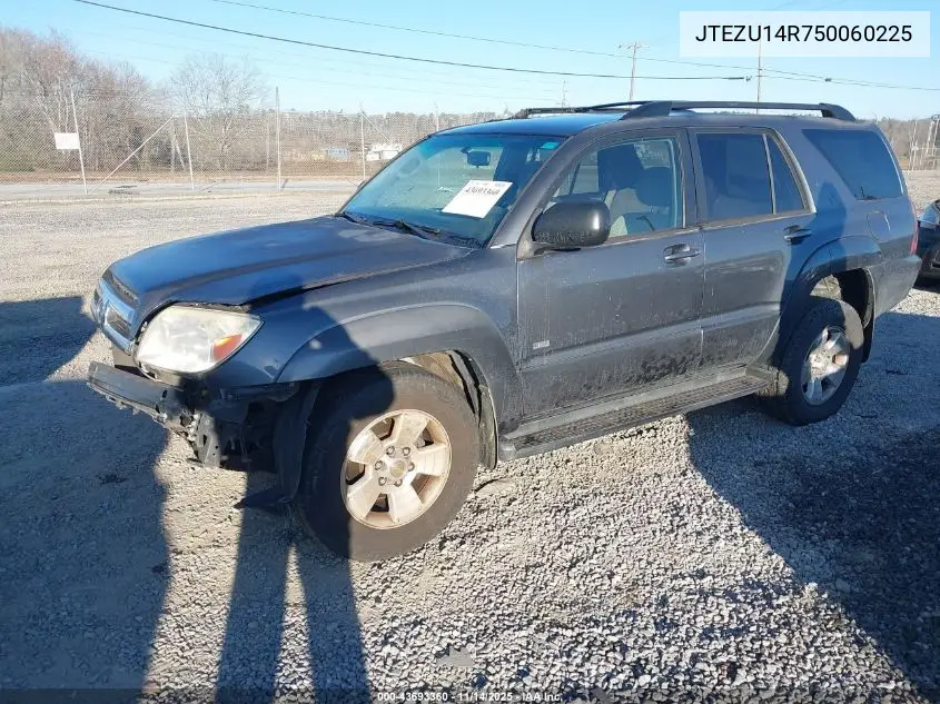 JTEZU14R750060225 2005 Toyota 4Runner Sr5 V6