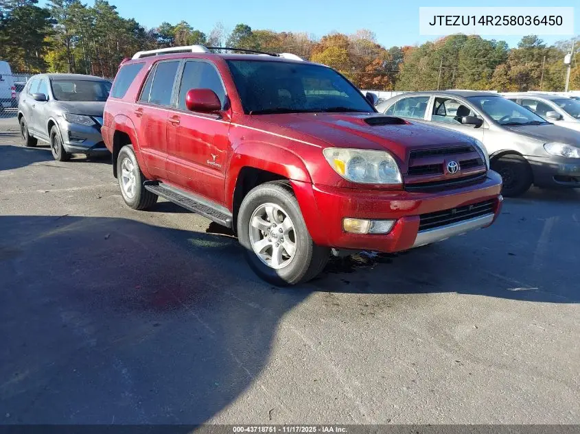 JTEZU14R258036450 2005 Toyota 4Runner Sr5 Sport V6