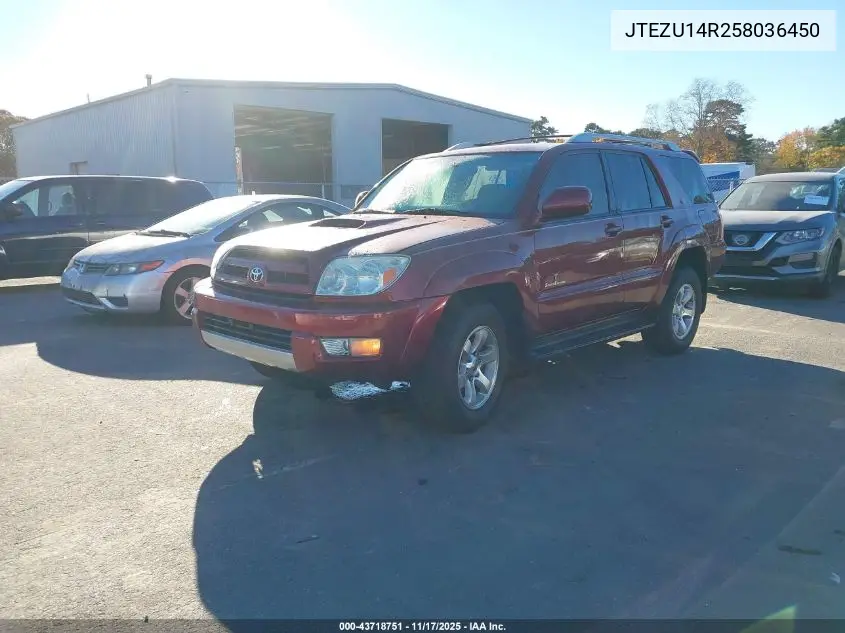 JTEZU14R258036450 2005 Toyota 4Runner Sr5 Sport V6