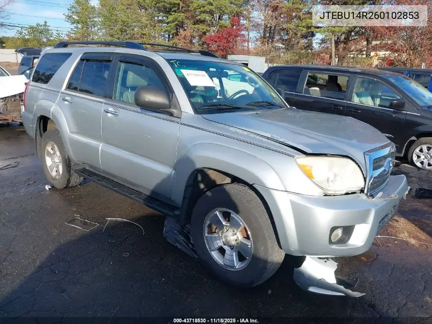 JTEBU14R260102853 2006 Toyota 4Runner Sr5 V6