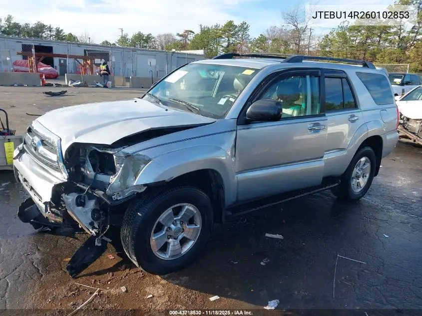 JTEBU14R260102853 2006 Toyota 4Runner Sr5 V6