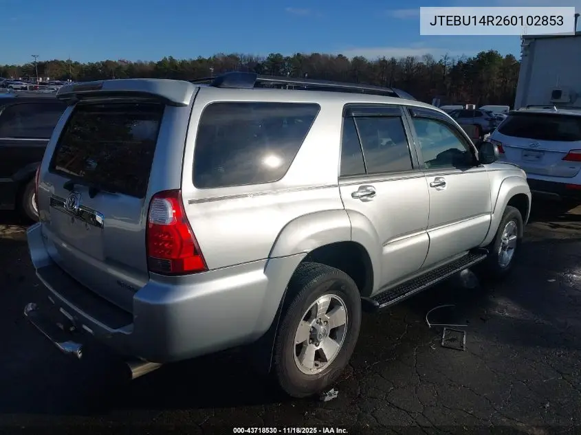 JTEBU14R260102853 2006 Toyota 4Runner Sr5 V6