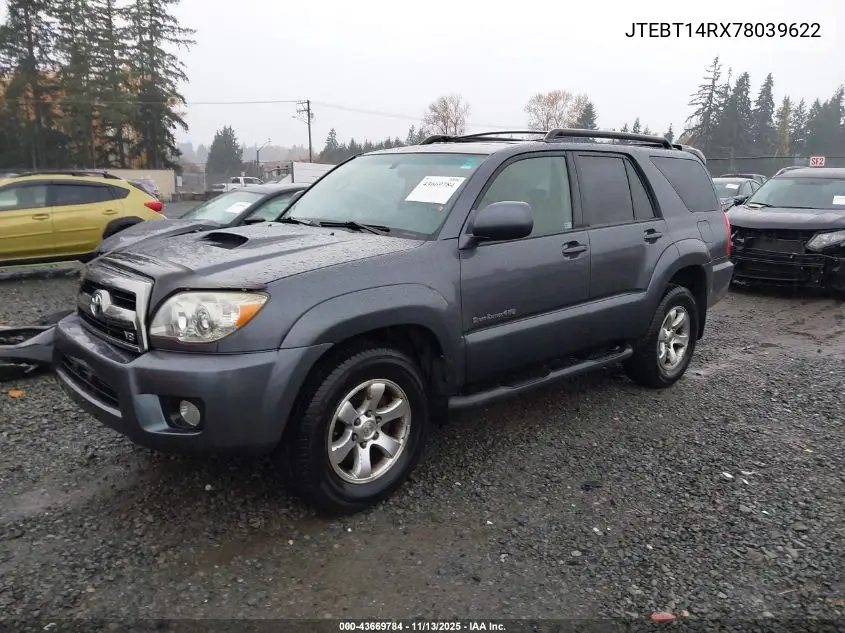 JTEBT14RX78039622 2007 Toyota 4Runner Sport V8