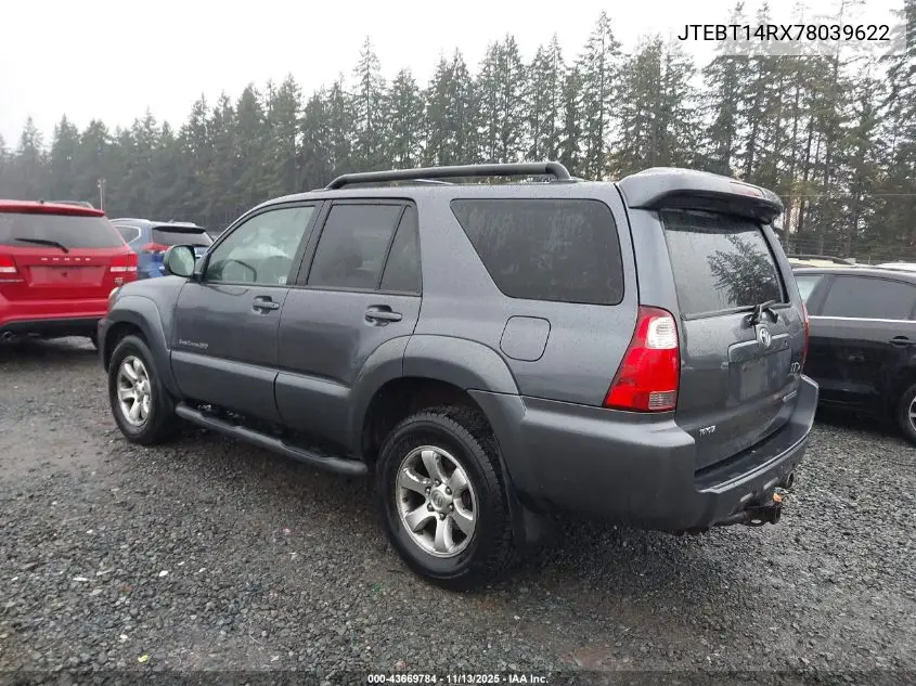 JTEBT14RX78039622 2007 Toyota 4Runner Sport V8