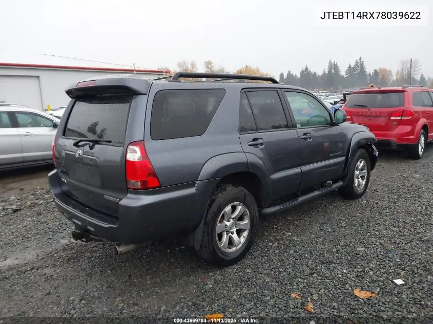JTEBT14RX78039622 2007 Toyota 4Runner Sport V8