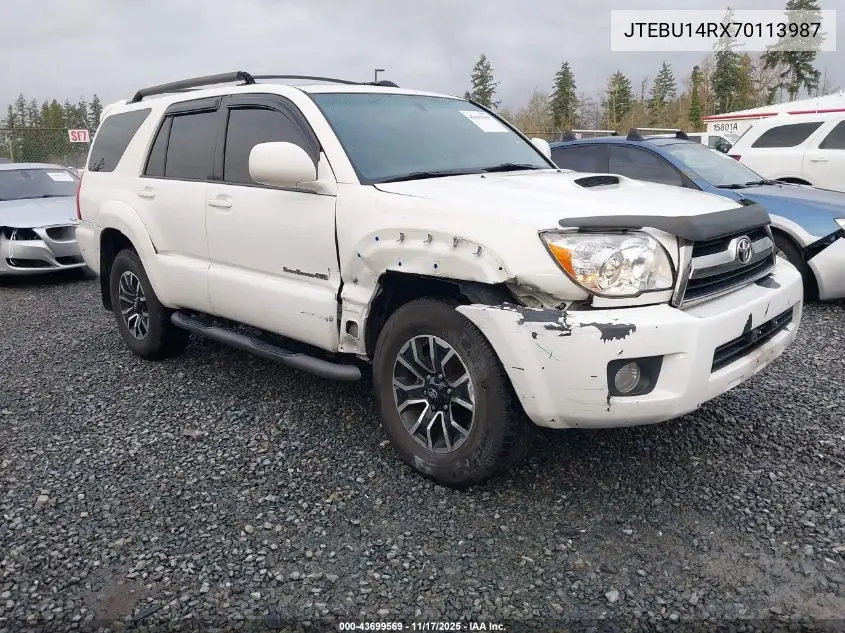 JTEBU14RX70113987 2007 Toyota 4Runner Sport V6