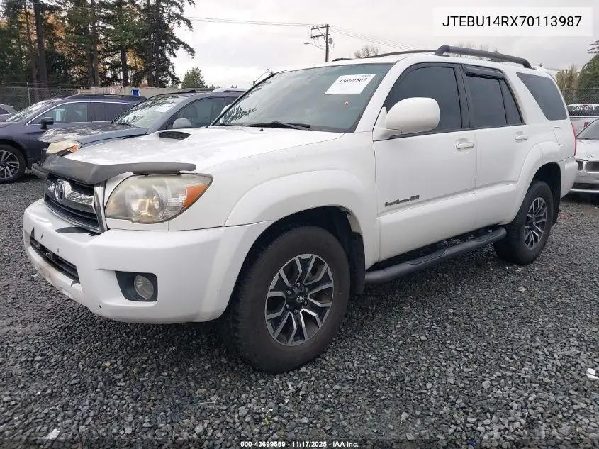 JTEBU14RX70113987 2007 Toyota 4Runner Sport V6