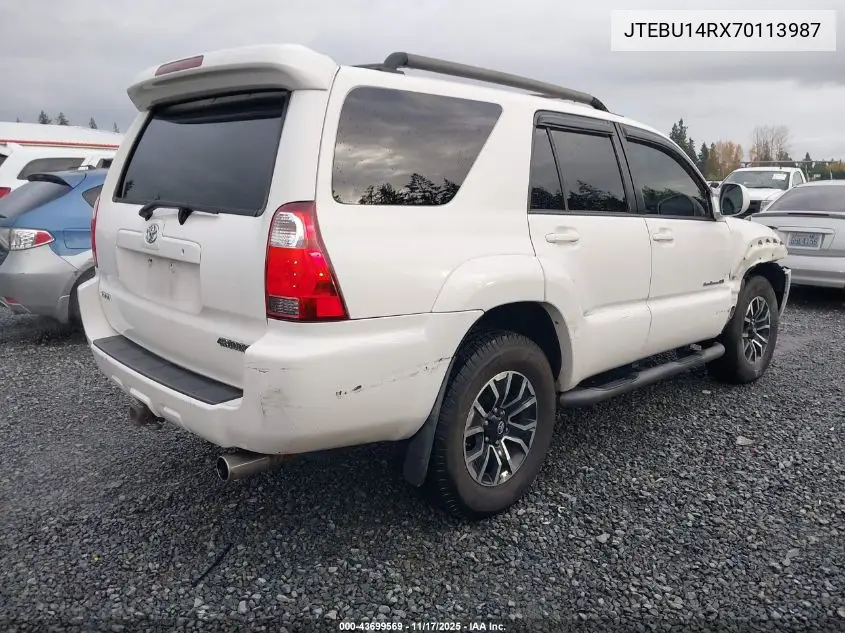 JTEBU14RX70113987 2007 Toyota 4Runner Sport V6